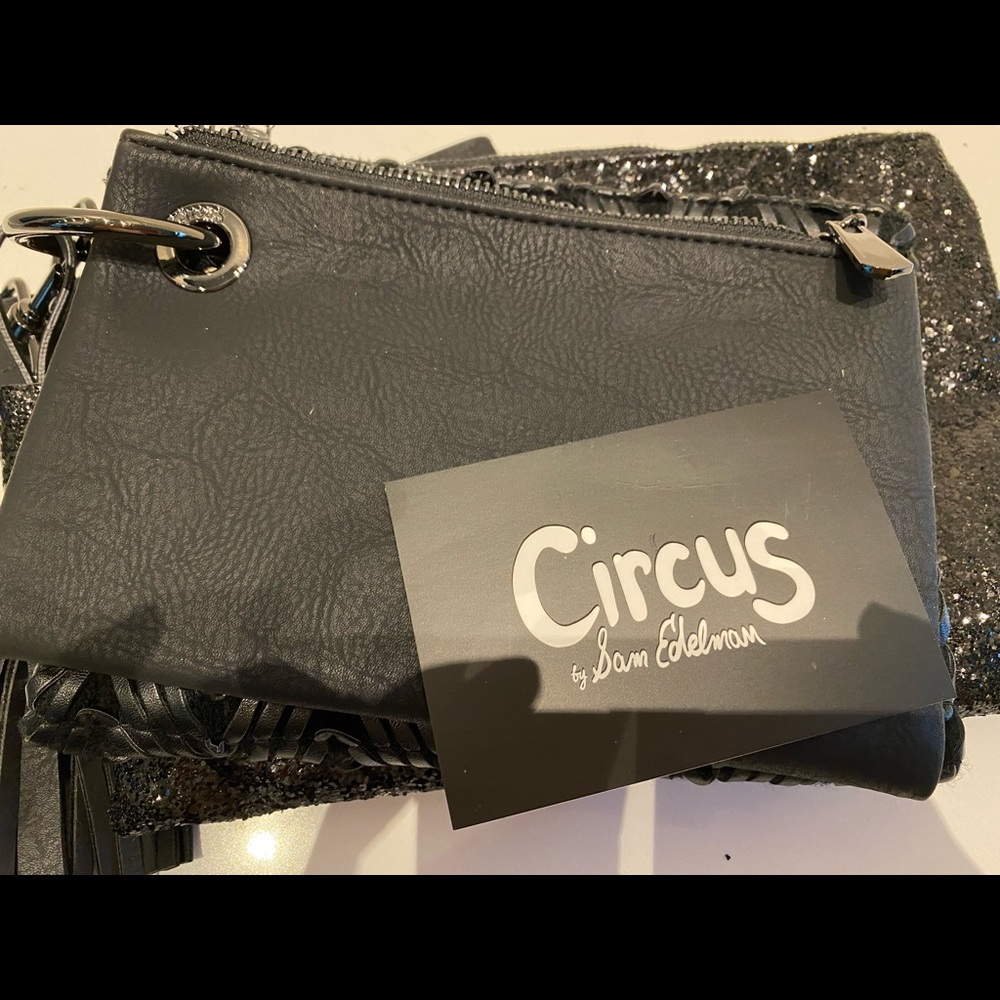 Sam Edelman black tri- pouch bag